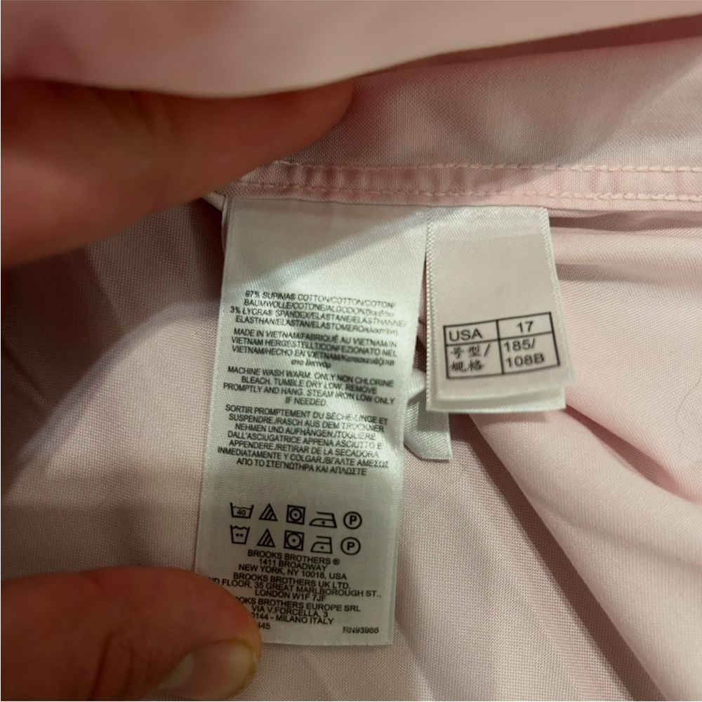 Brooks Brothers Light Pink Dress Shirt Madison Fit Size 17-33 - Picture 5 of 6